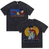 Akira Anime Tshirt Men Vintage Washed Black Oversized Streetwear Cotton Short Sleeve Graphic Tees Unisex Tops