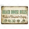 Beach Tin Sign Plaque Metal Vintage Summer Metal Wall Sign Beach Decor for Beach Bar Beach House Seaside Decorative Plate