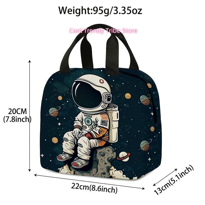 Cosmonaut 3D Printed Canvas Meal Bag for Unisex, Handbag Ice Bag Lunch Multi Functional Meal Insulation Meal (Non-Fo