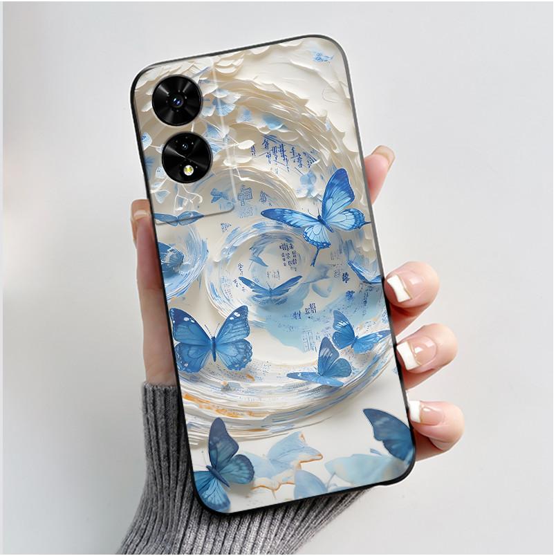 Casing For TCL 505 Case T509K T5094 Aesthetic Fashion Cute Cat Cartoon Soft Silicone Back Cover Black TPU Protective Phone Case