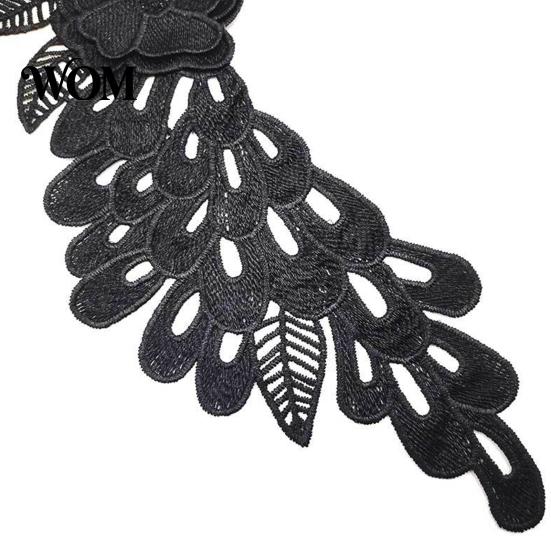 Decorative Clothing Embellishments 2Pcs Embroidery Patches for Wedding Dress, Water-soluble Lace Applique, Floral Elegant Apparel Craft Decoration