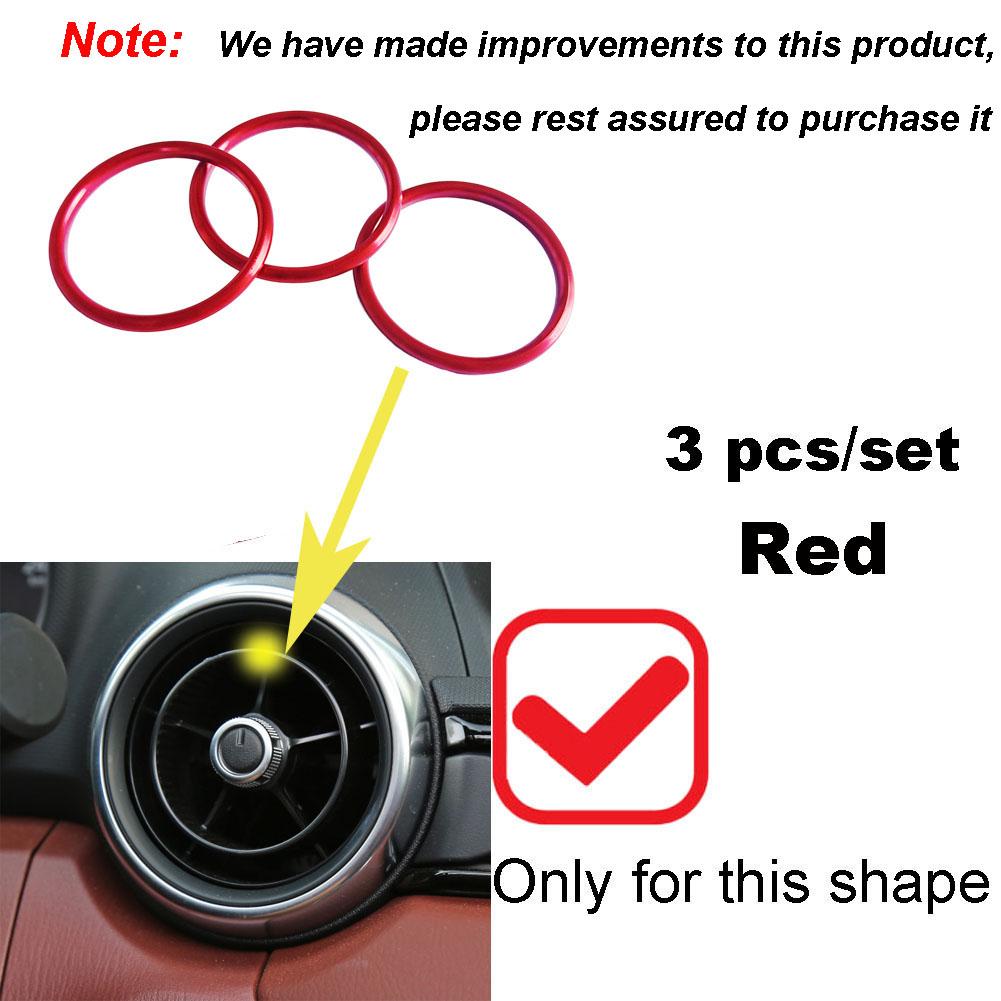 Car AC Air Outlet Conditioning Vent Decoration Central Inner Cover Ring Trim Decoration for Mazda MX5 Mazda 2 CX3 MX-5 RF
