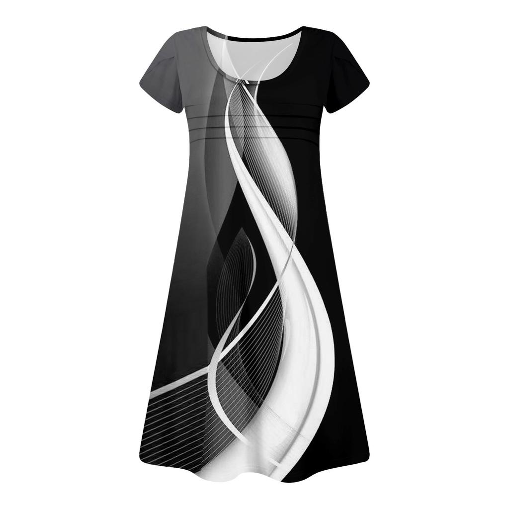 Женские летние повседневные лепестковые узкие полосатые плиссированные однотонные платья