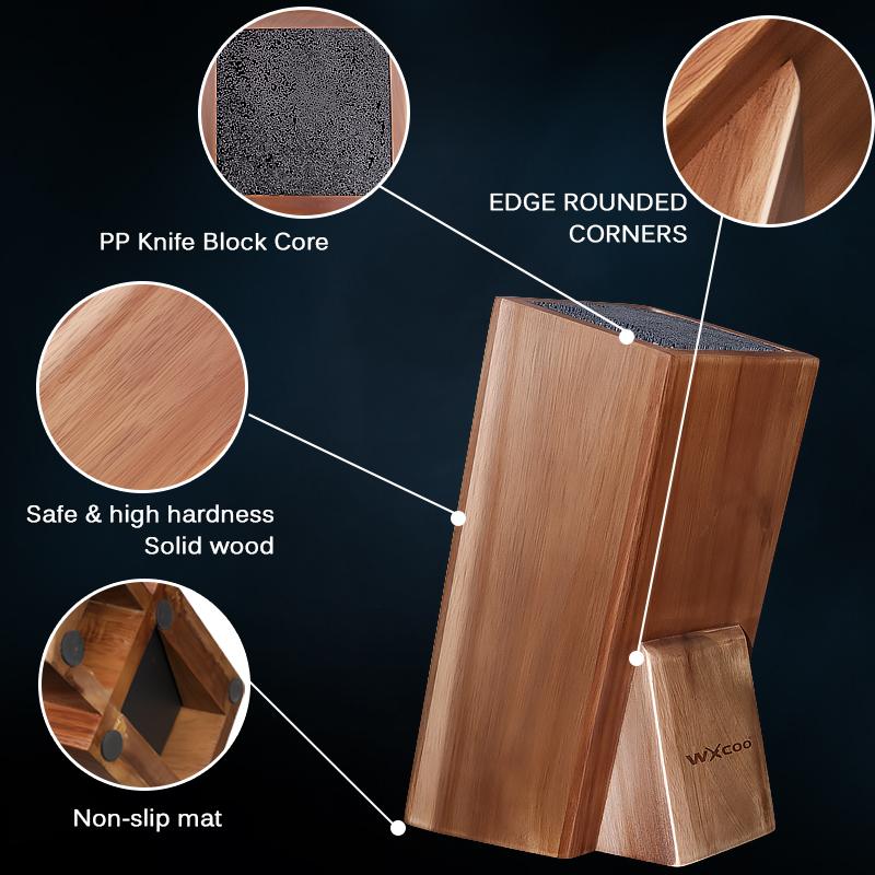 WXCOO Дамасская сталь Лазерный узор Шеф-нож Тесак Сантоку Ножи Держатель для кухонных ножей Многофункциональный блок для кухонных ножей