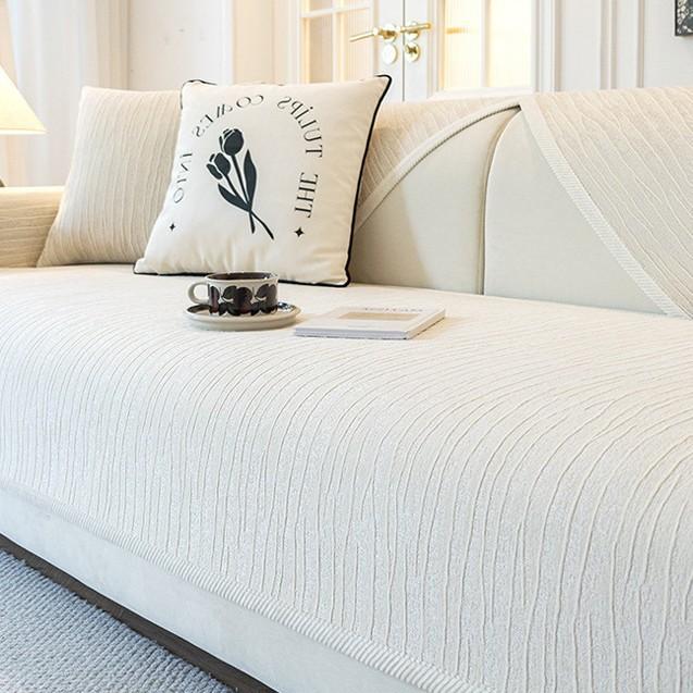 Французская кремовая ветровая диванная подушка Универсальная для всех сезонов Новая нескользящая подушка для сиденья Премиальная кожаная чехол-накидка для дивана