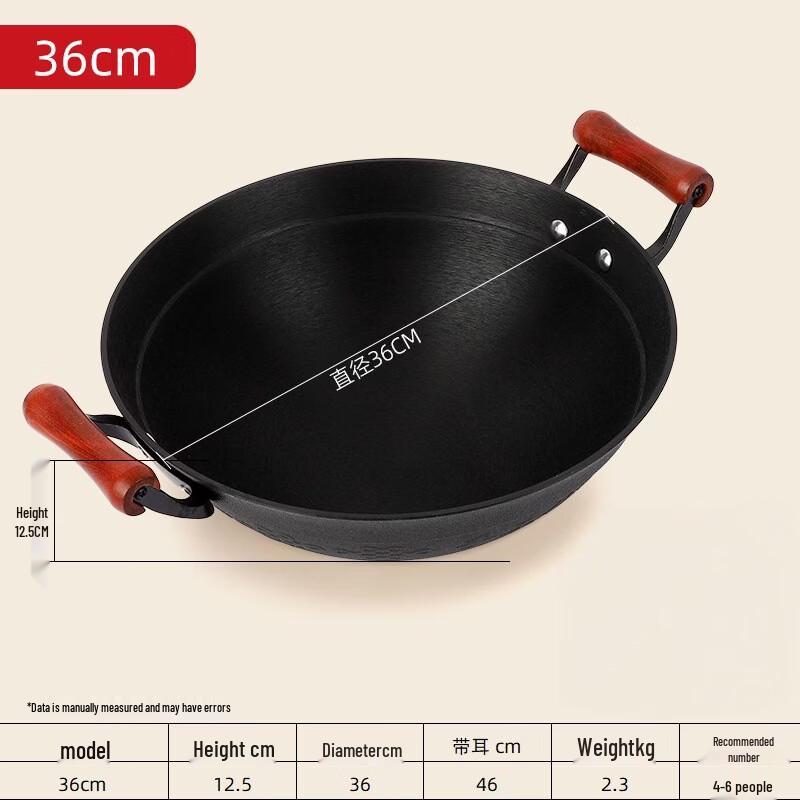 Hakka Fragrance Traditional Double-Handle Cast Iron Wok