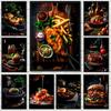 Вкусные куриные гамбургеры, постер с изображением еды, печать на холсте, настенные художественные фотографии для ресторана, дома, кухни, декора комнаты, подарки
