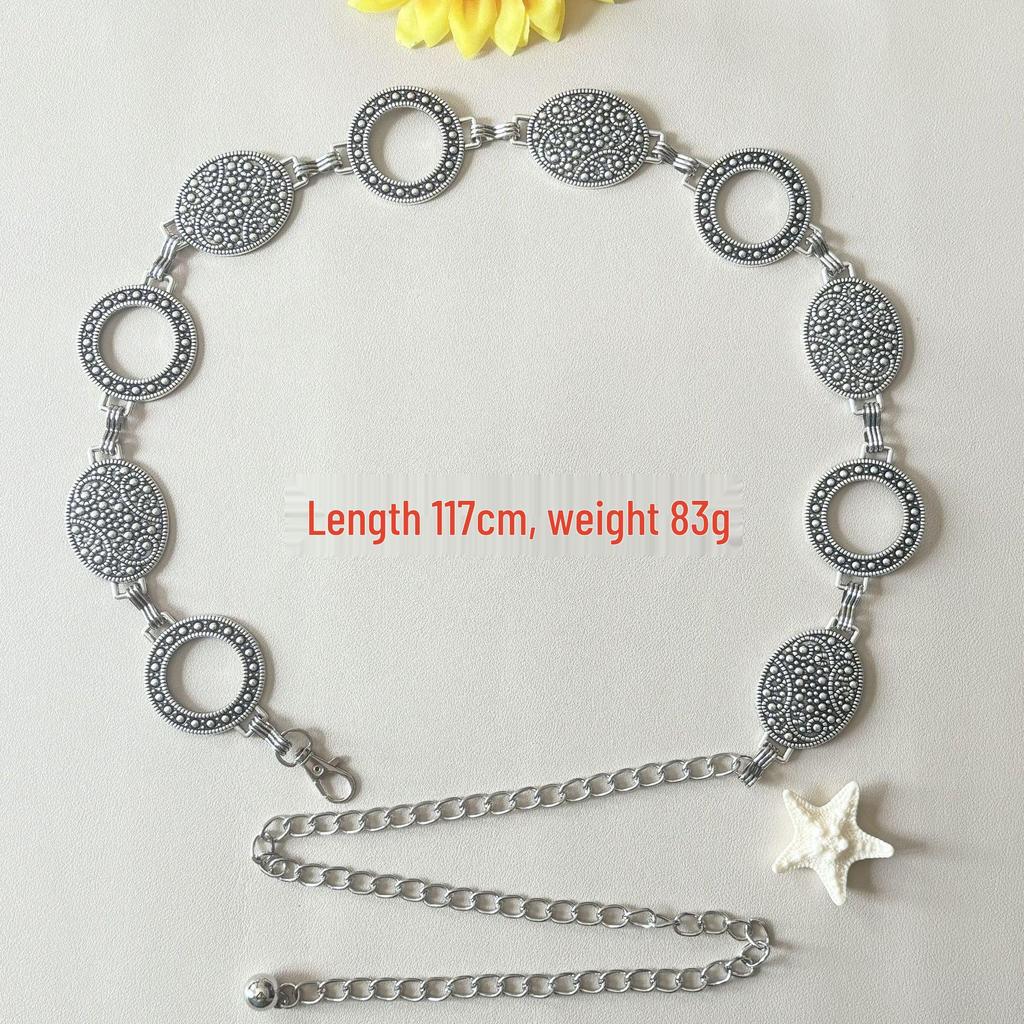 Богемный Этнический Металлический Пояс-Цепочка на Талию Высокого Класса для Женщин - Ретро, Универсальный Модный Аксессуар