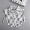 Идеальное Сочетание Точечный Принт Поддельный Воротник Женский Съемные Воротники Черный Винтажный Стойка Женский Лацкан Галстук Ложные Воротники Женщина Половина Рубашки Воротник