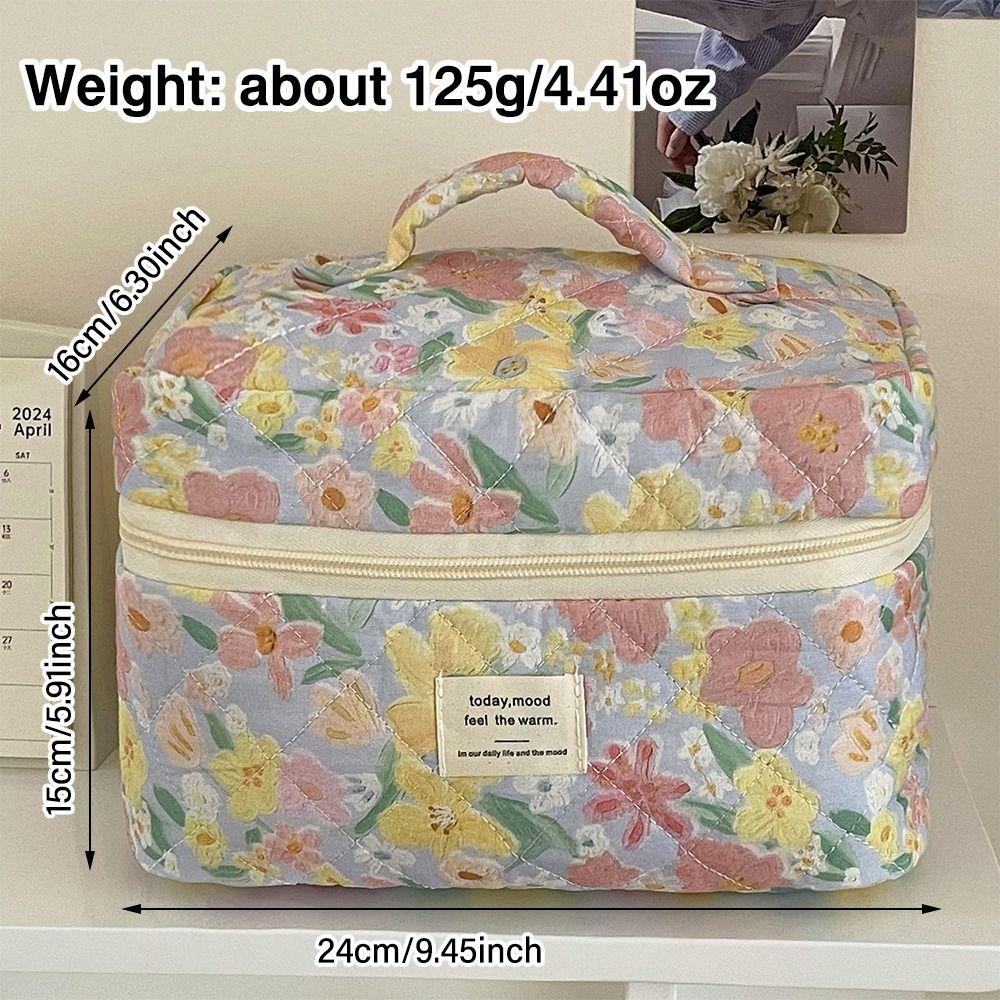 Large Floral Cosmetic Bag Coquette Organizer Bag Fashion Aesthetic Toiletry Bag  for Women Girls