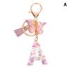 A-Z Dreamy Sequin Letters Keychain For Women Tassel Butterfly Pendant Initial Keyring Purse Suspension Bags Charms Car Key Chain