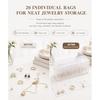 HOMEHIVE Acrylic Jewelry Box Organizer Clear Storage 20 Pieces Portable Color Change Resistant Bag Included Travel Case Earrings Rings Necklaces Gifts