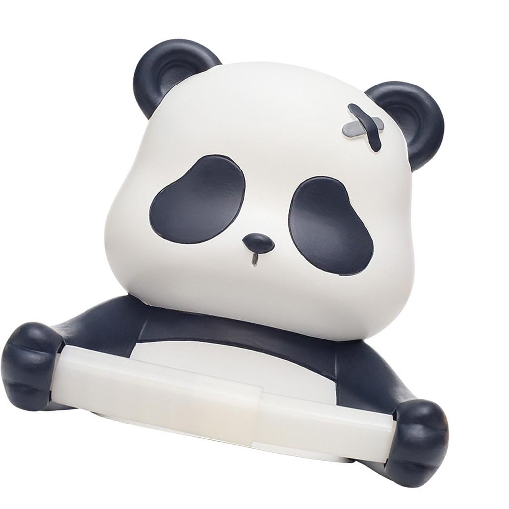 Panda Wall Mounted Toilet Paper Holder No Drilling Required Toilet Paper Roll Holder Rack for Kids Bathroom Decoration