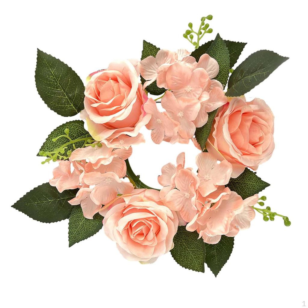 Рождественские венки со свечами и кольцами Мини искусственный настольный рождественский венок держатель