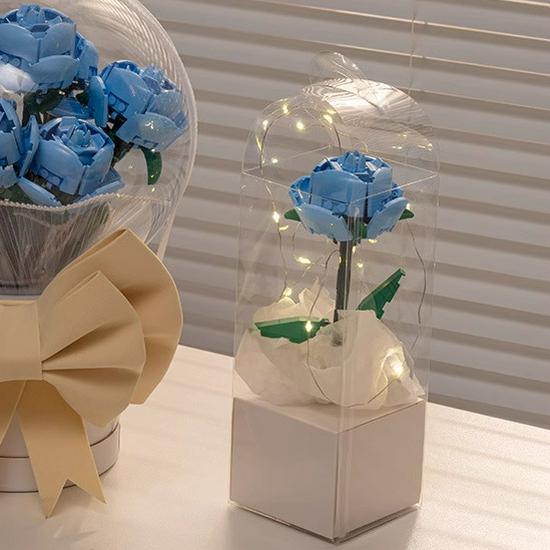 Трансграничные цветочные строительные блоки: Совместимый с Lego набор игрушек для сборки розы, подсолнуха и тюльпана