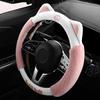 Универсальный автомобильный руль, зимний чехол на колесо, поворотный стол, теплый кошачий короткий плюшевый дизайн с ушами