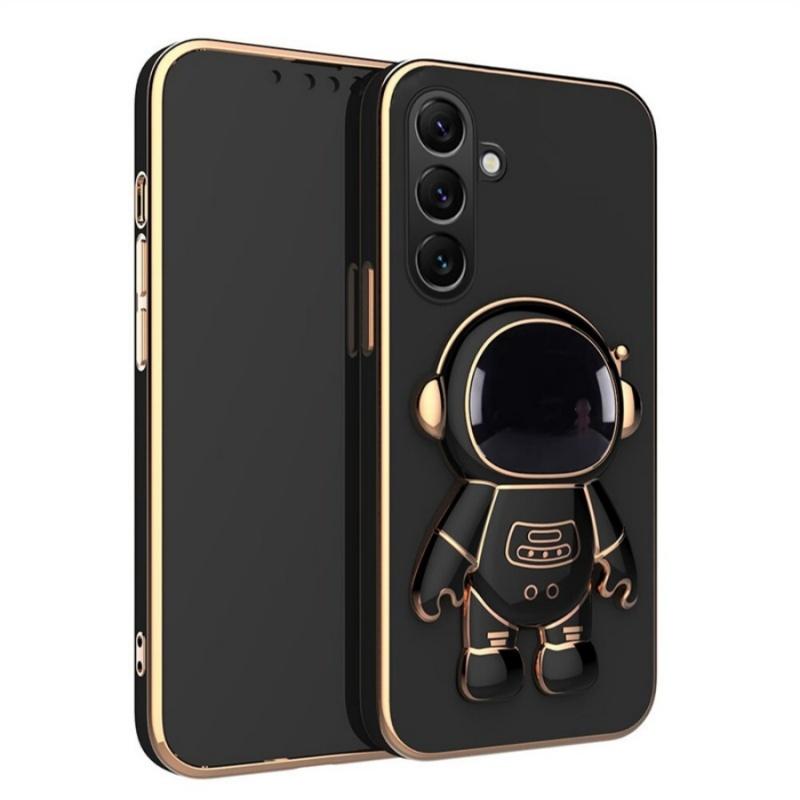 For Samsung Galaxy A07 /A07S/A08/A18 Case Shining Astronaut Spaceman Bracket Holder Design soft plating For Samsung Galaxy A07/A07S/A08/A18 Back cover