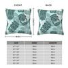 Tiki Heads Aqua Square Pillowcase Polyester Linen Velvet Creative Zip Decor Pillow Case Car Cushion Cover