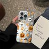 Черный чехол-бампер из мягкого материала для Apple iPhone 16e 12 14 14 Plus 11 13 Pro 17 Air 15 16 Pro Max Мультяшный Хэллоуин