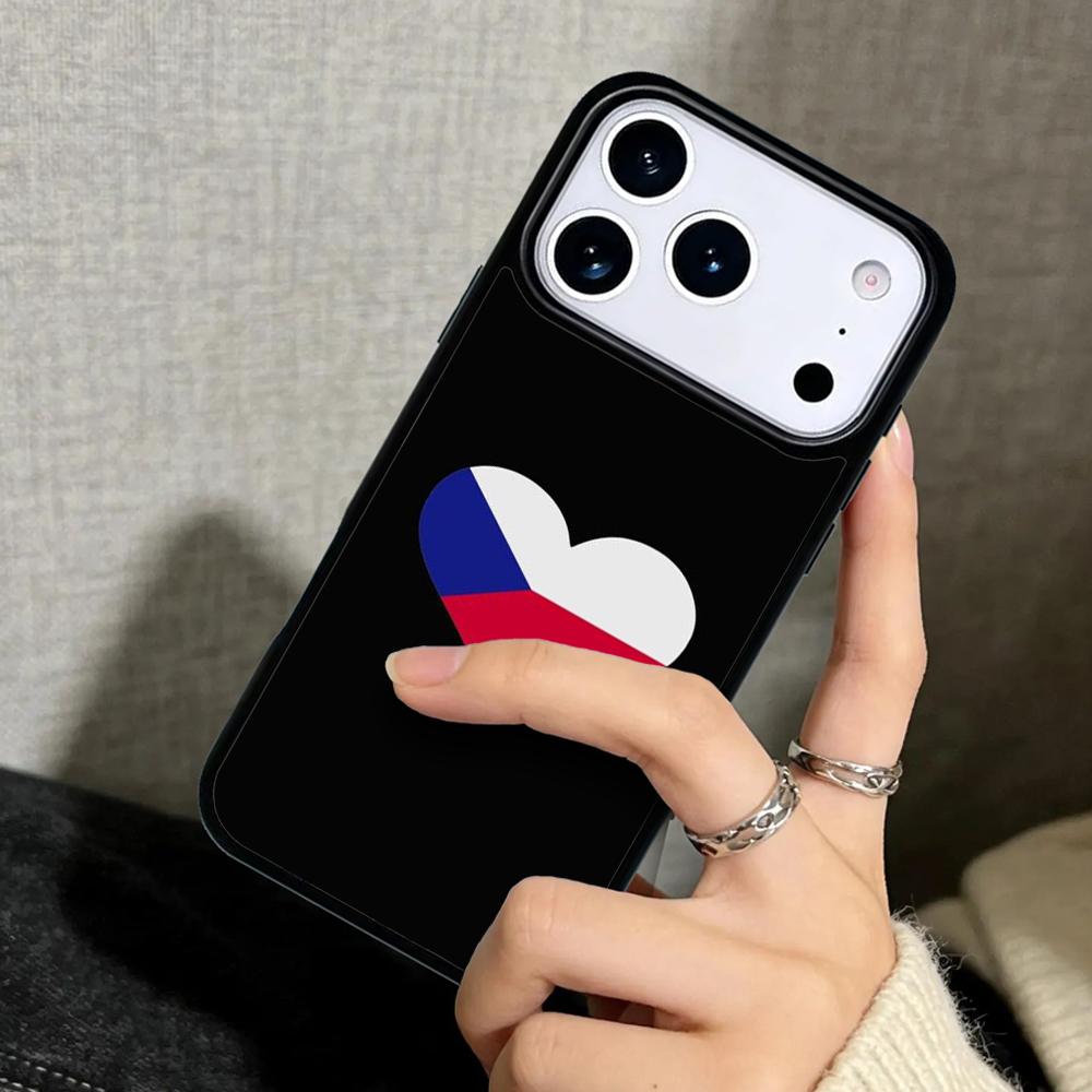 Чехол Case для iPhone 17 Air 16 Pro Max 15 Plus 11 13 Mini 14 12 Задняя крышка телефона Флаг Чешской Республики