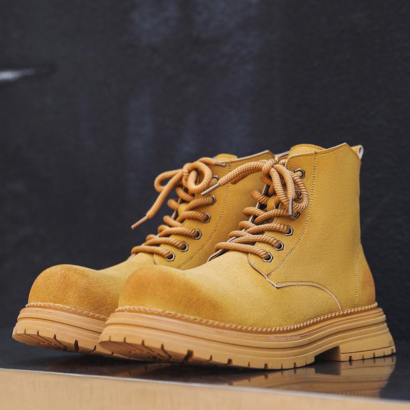 Martin boots 2024 autumn and winter new retro tooling western boots thick-soled velvet winter Martin boots men 2278-J