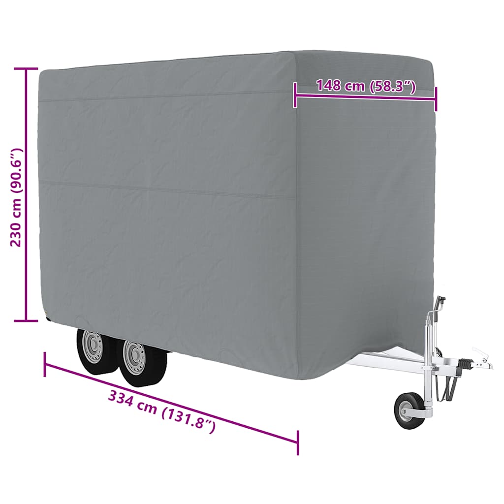 Protective Cover for Horse Trailer Grey 334x148x230 cm Non woven Fabric