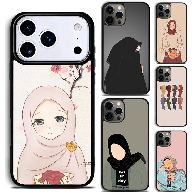 Исламский мусульманский чехол для телефона с хиджабом для iPhone 17 16 15 Pro Max Air 14 13 12 11 Plus Ударопрочный чехол