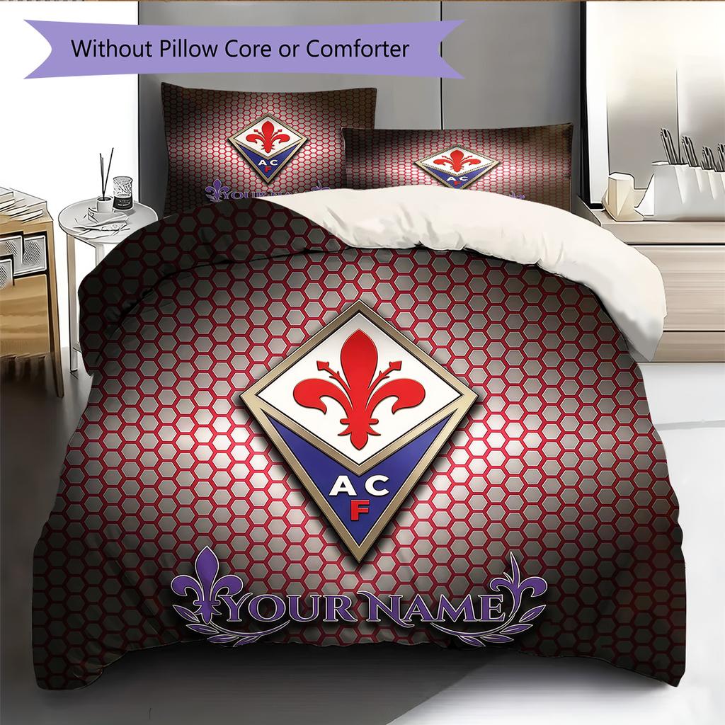 Custom Name ACF Fiorentina Pattern Bedding Quilt Set Home Decoration Gift (1 * duvet cover + 2 * pillowcase without core)