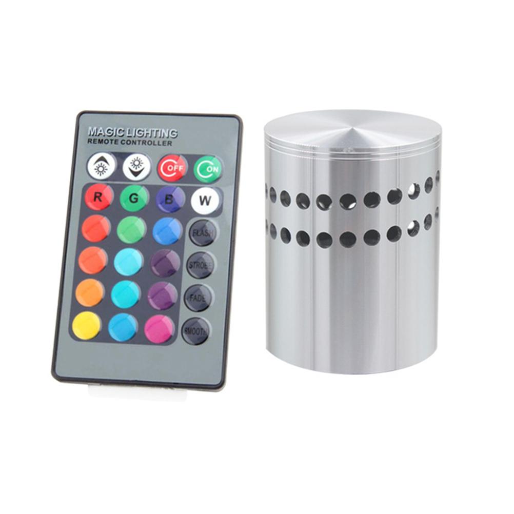 3 Вт RGB светодиодный настенный светильник Лампа Спиральное отверстие Светящееся освещение Бра с контроллером для KTV Бара