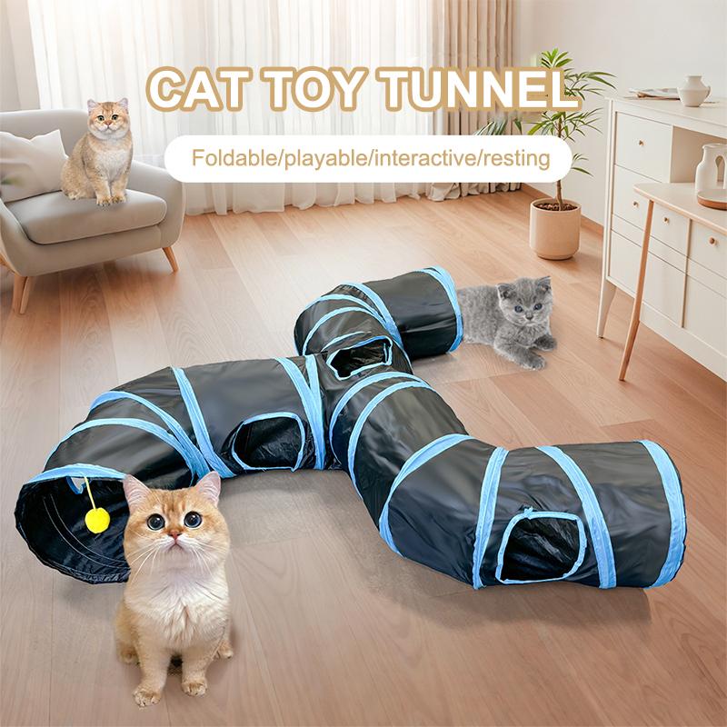 Туннель для кошек в помещении Складные трубы для маленьких животных Игрушки для котят Интерактивный лабиринт для домашних животных Игрушки для кошек Износостойкие туннели для кошек