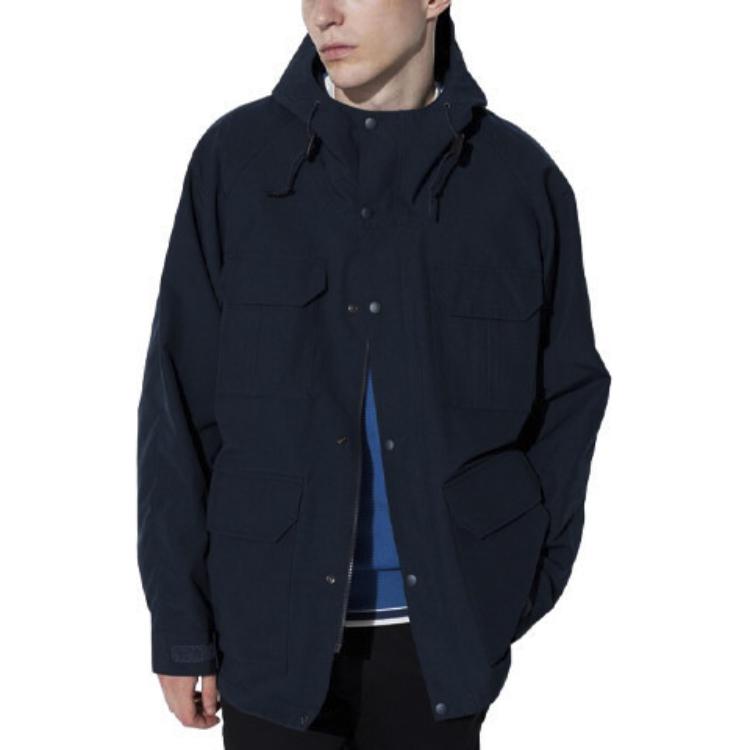 Uniqlo Однотонная куртка-толстовка с капюшоном, длинным рукавом и молнией, свободная, унисекс, темно-синяя 464026-69