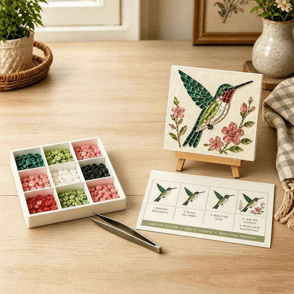 Glass Tiles Mosaic Kit DIY Beginner Friendly Glass Mosaic Kit Garden Animals Arts For Beginner