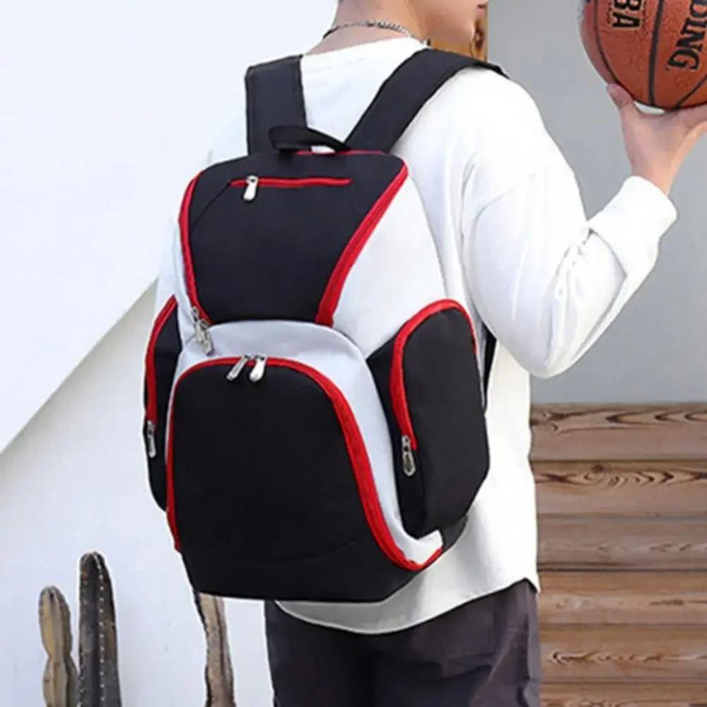 Oxford Cloth Basketball Backpack Multi Compartments Splash Proof Sport Bag Separate Compartment Large Capacity Fitness Bag