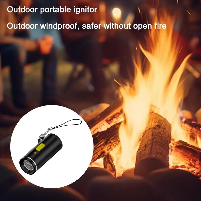 Black Mini Cigarette Lighter Battery Free Liquid Portable and Windproof for Outdoor Use Plug and Play Type - C Mini Igniter
