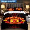 Manchester United Crest 3pcs Bedding,Including 1pc Duvet Cover And 2pcs Pillowcases Perfect for Christmas,Ideal for Bedroom, Dormitory