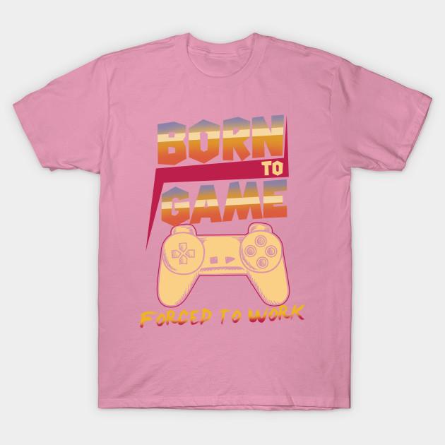 Женская футболка Born To Game Forced To Work Gamer Принт Харадзюку Каваий Футболка Летняя с коротким рукавом Женская футболка Топ