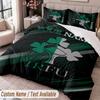 Ireland Rugby Printed Bedding Set Custom Name Text 1 Duvet Cover 2 Pillowcases For Bedroom