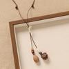 Handmade woven necklace pendant in Chinese ethnic style cotton and linen pendant necklace