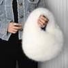 Autumn and Winter Plush Shoulder Handbag Crescent Bag Fashionable Armpit Bag Cute Ladies Wallet
