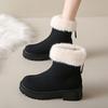 Женские ботильоны на платформе с мехом, обувь на плоской подошве, зима 2025, новый брендовый тренд, короткие, плюшевые, челси, повседневные, для ходьбы, теплые, для снега, Botas Mujer
