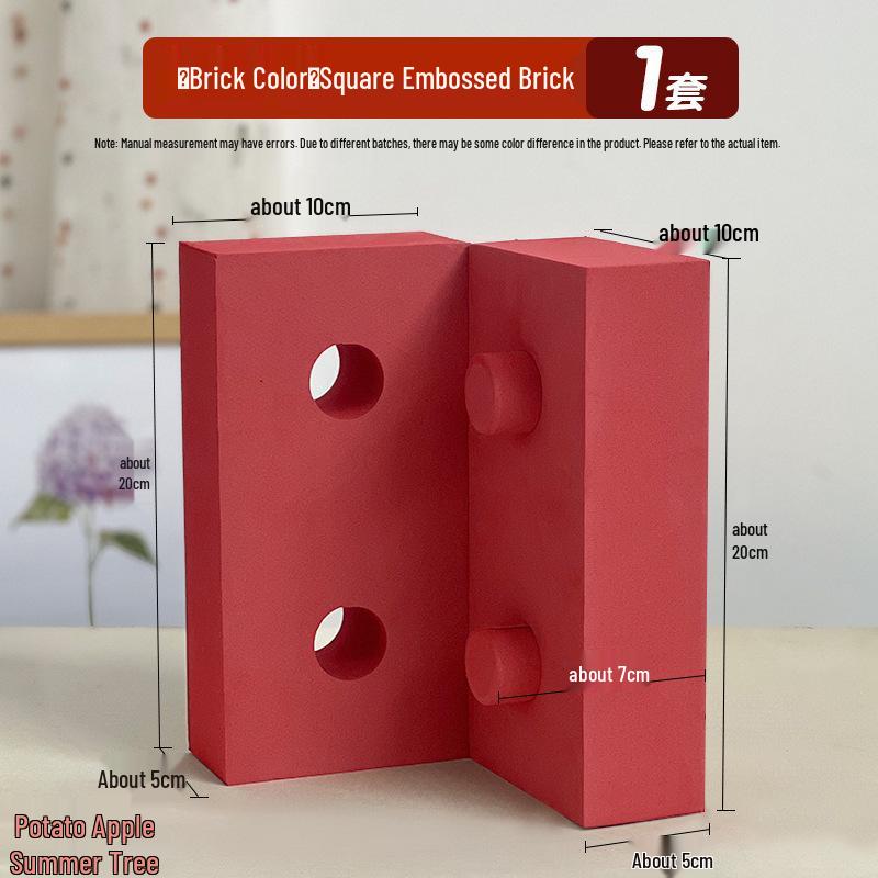 Kindergarten EVA Foam Building Blocks for Kids - Red Brick Set