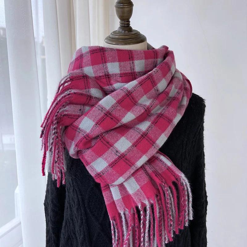 New Fashion Sweet Vintage Scarf Headscarf Winter Women Ladies Men Preppy Plaid Scarve Warm Pashmina Mujer Female Male Wrap Shawl