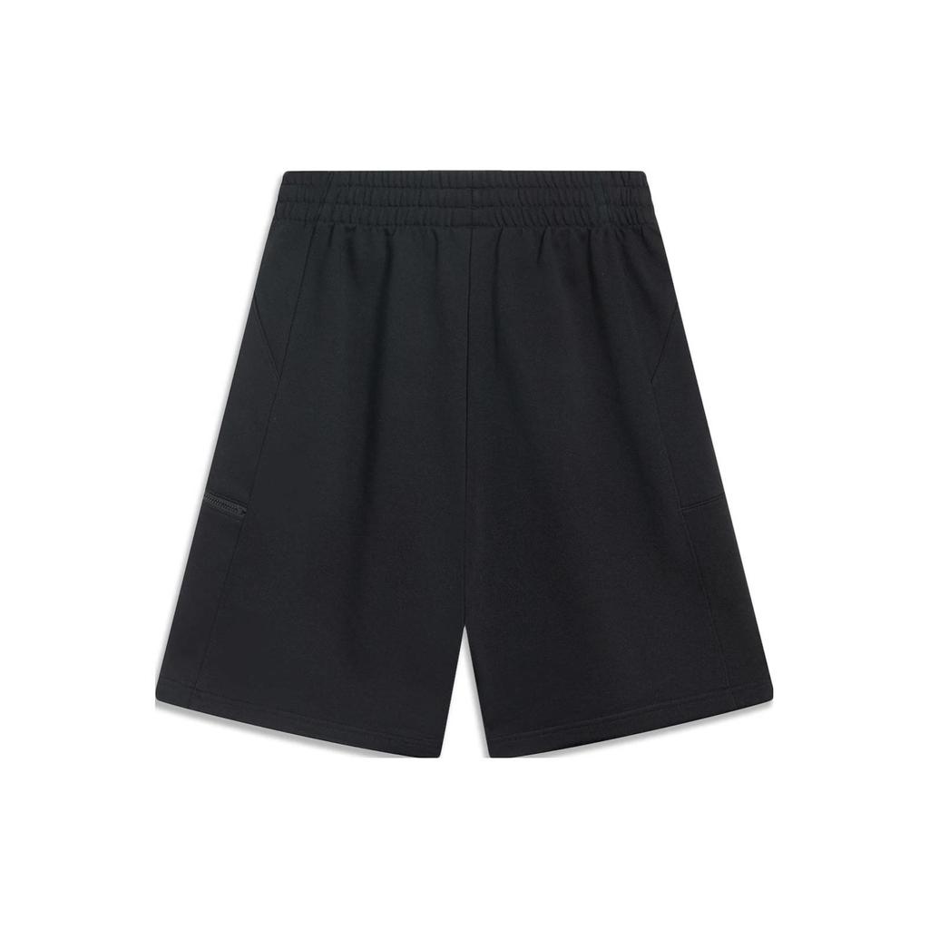 Li-Ning Прямые спортивные шорты из серии China Culture с буквенным принтом, мужские брюки черного цвета AKST417-2