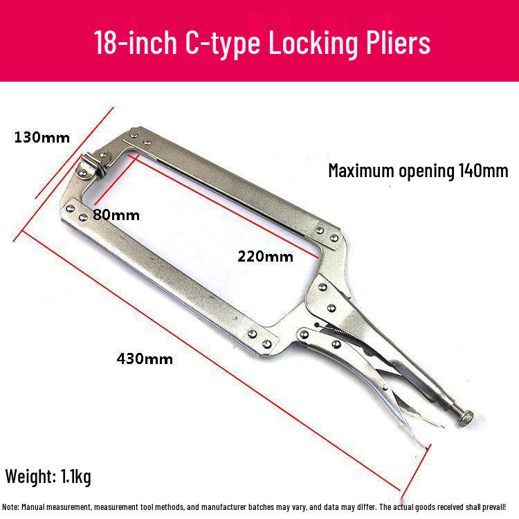 Universal Industrial-Grade C-Type Pressure Pliers: 6, 9, 11-18 Inch Multifunctional Woodworking Clamp