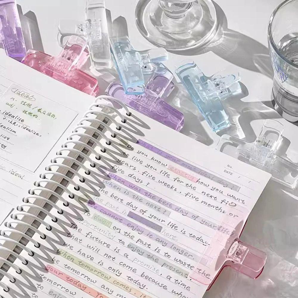 Transparent File Clamps Holder Colorful Paper Clamp Organizer High Quality Planner Clip