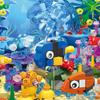 Fish Tank Building Block Set with Lights, Aquarium, Sea Jellyfish, Home Decoration Christmas Halloween Gifts Building Block Toys