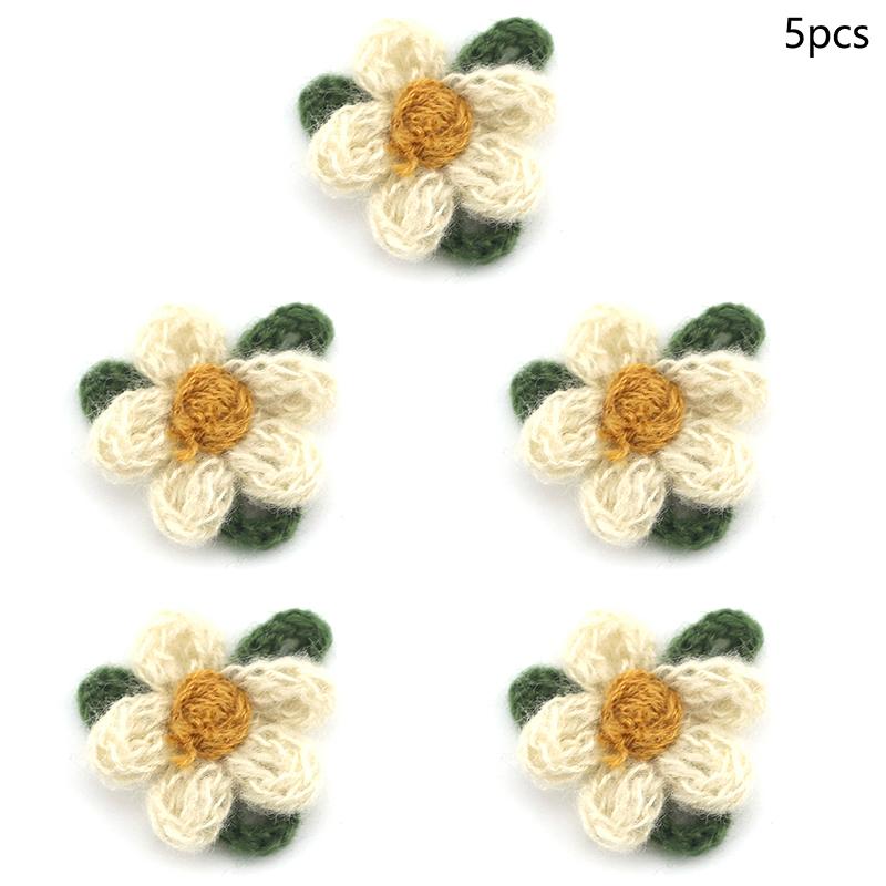 2/5/10 шт., цветные вязаные крючком 6 лепестков, 3D-цветы, вязаное одеяло, аппликация, украшение для рукоделия, заколки для волос, декор для шляпы