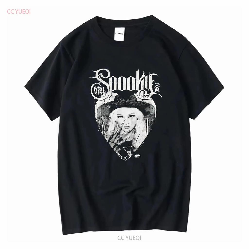 Джулия Харт Spooky Girl AEW Официальная футболка с длинным или коротким рукавом винтажная стираная мягкая повседневная топ для повседневной носки стильный