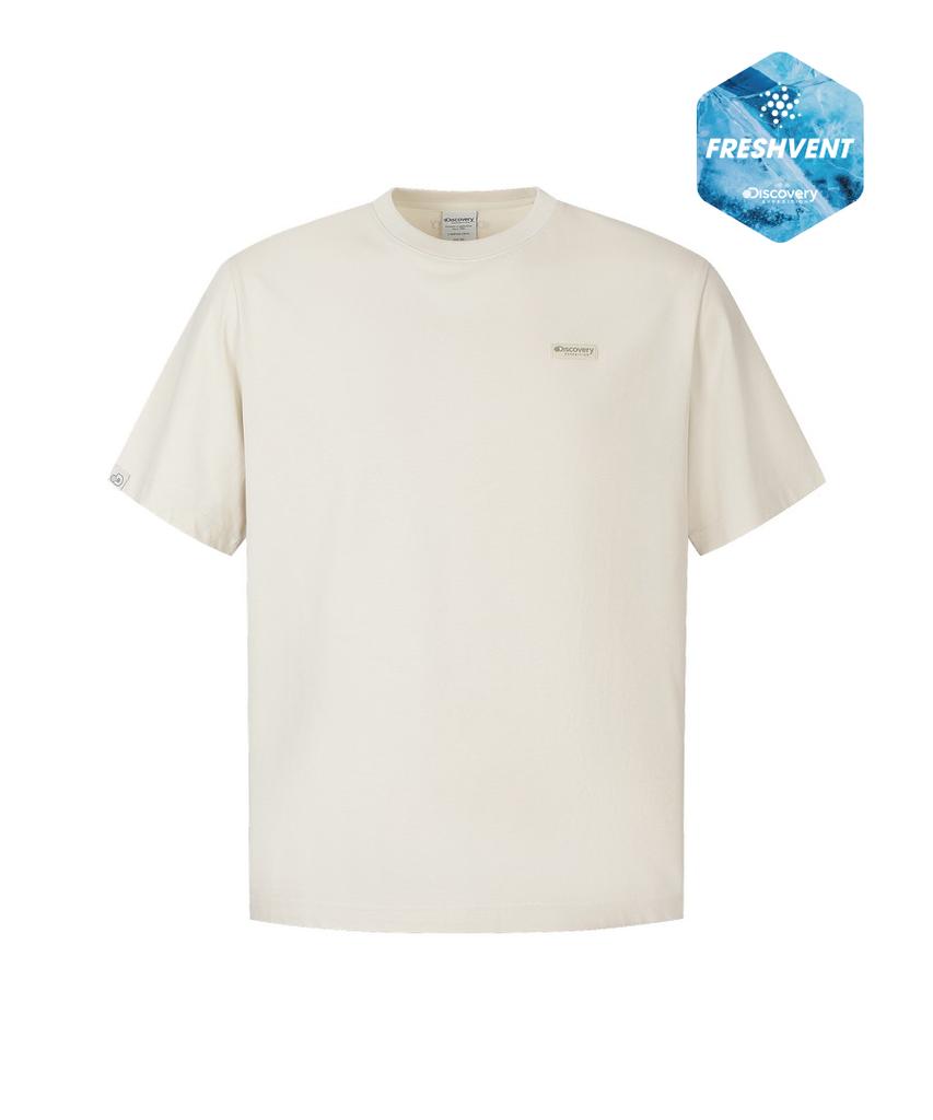 DISCOVERY EXPEDITION Uni Freshvent Semi-Overfit Small Logo Short Sleeve T-Shirt (D/Ivory) (C Type)