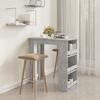 VidaXL Bar Table with Storage Shelf Concrete Grey 102x50x103.5 Cm 809471